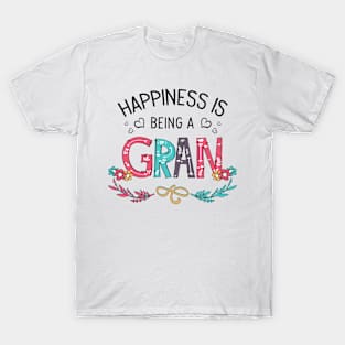 Happiness Is Being A Gran Wildflowers Valentines Mothers Day T-Shirt